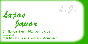 lajos javor business card